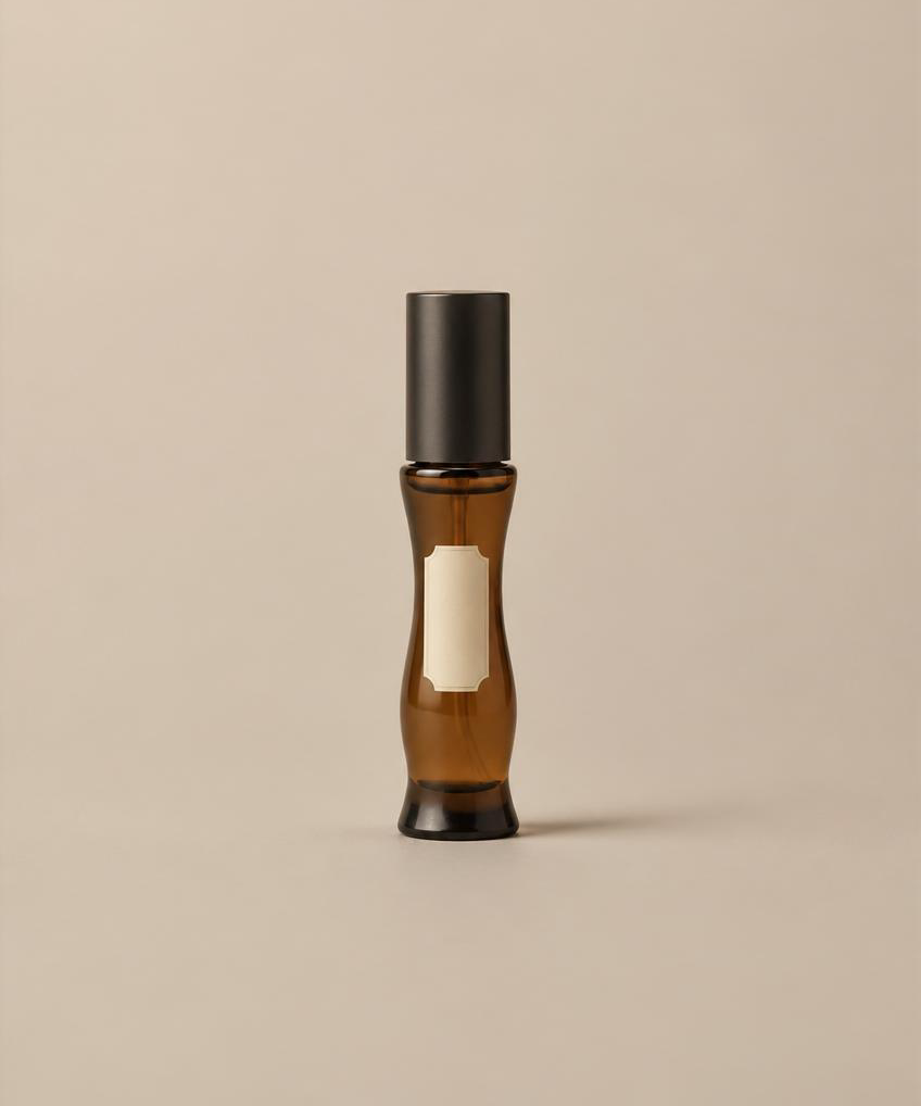 Slim amber attar bottle