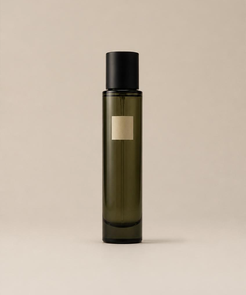 Olive cylindrical mist bottle